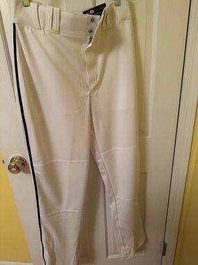 Champro  NWT Men's White Baseball Pants with Black Side Stripe Size Medium